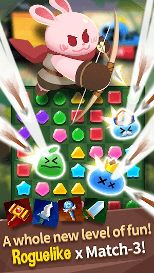 Tận hưởng các màn chơi vui nhộn kết hợp match-3 với roguelike