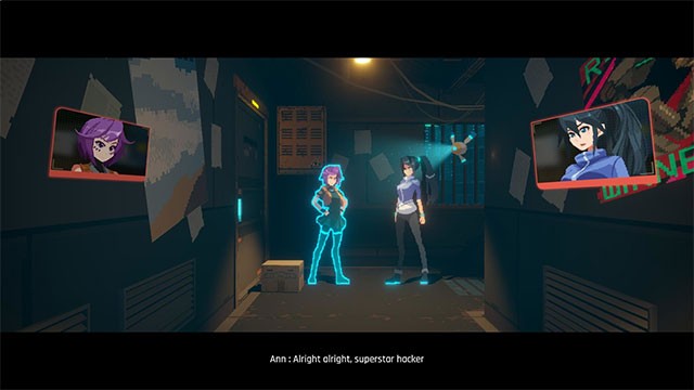 Điều khiển anh hùng Ann và hacker trong khi làm nhiệm vụ
