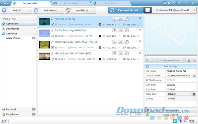 Giao diện chính của phần mềm Any Video Converter Ultimate