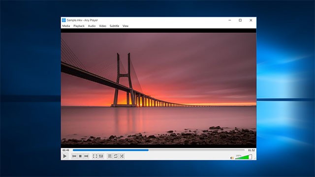 Giao diện chính của phần mềm nghe nhạc, xem video Any Player