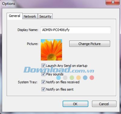 Cài đặt tùy chỉnh trong Any Send