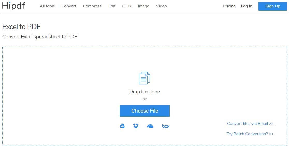 Giao diện Excel to PDF