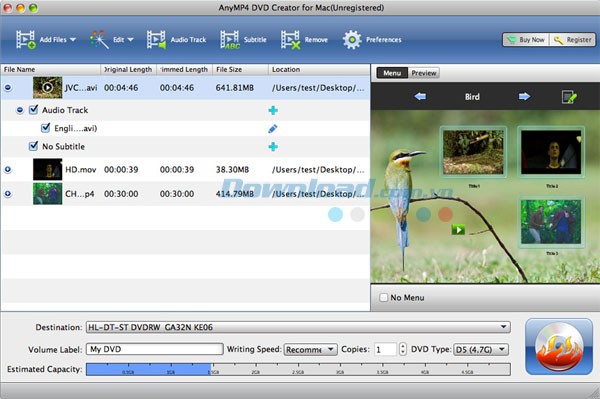 AnyMP4 DVD Creator cho Mac