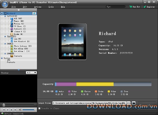 AnyMP4 iPhone to PC Transfer Ultimate