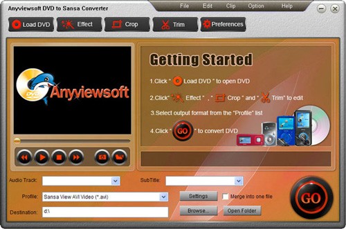 Anyviewsoft DVD to Sansa Converter