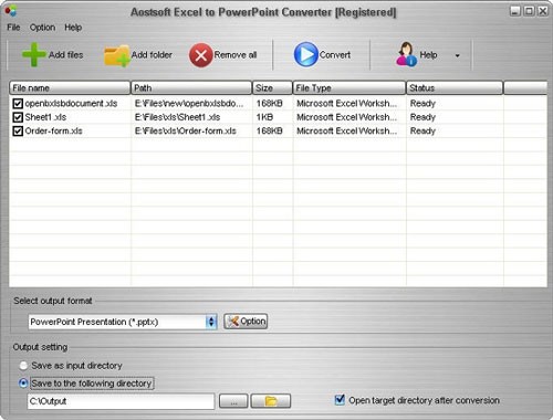 Aostsoft Excel to PowerPoint Converter