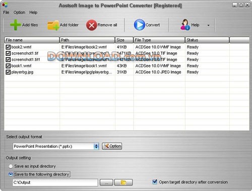 Aostsoft Image to PowerPoint Converter