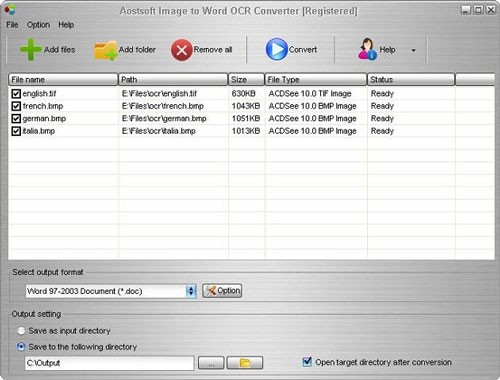 Aostsoft Image to Word OCR Converter