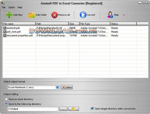 Aostsoft PDF to Excel Converter