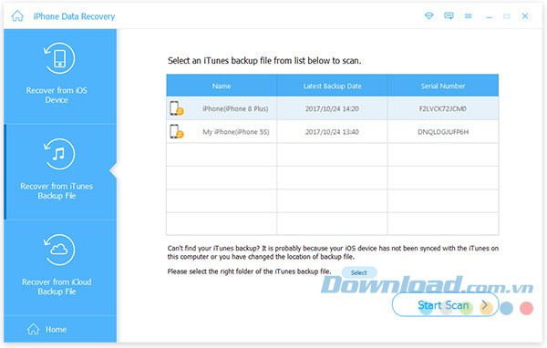 Lấy lại dữ liệu sao lưu trên iTunes
