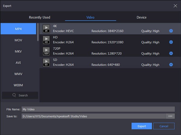 Xuất video chất lượng cao từ Apeaksoft Slideshow Maker và chia sẻ với cả thế giới