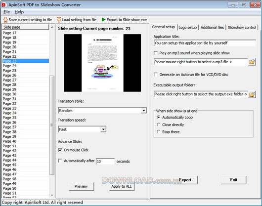 ApinSoft PDF to Slideshow Converter
