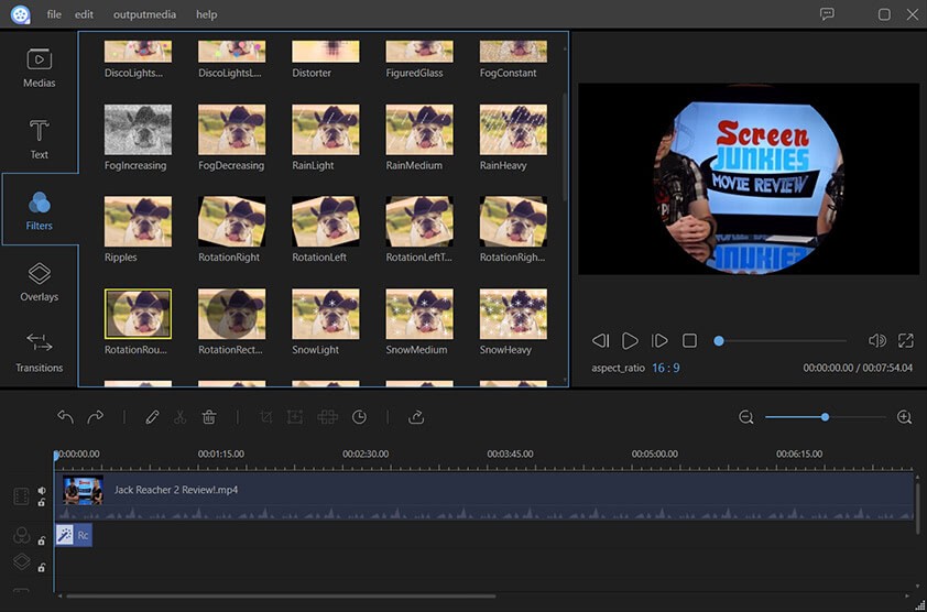 ApowerEdit có nhiều bộ lọc đẹp mắt