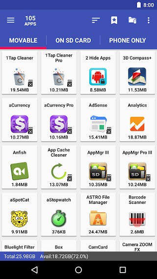 AppMgr III giúp quản lý toàn bộ ứng dụng trên Android