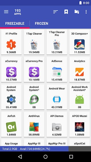 Đóng băng app để giảm sử dụng CPU và bộ nhớ