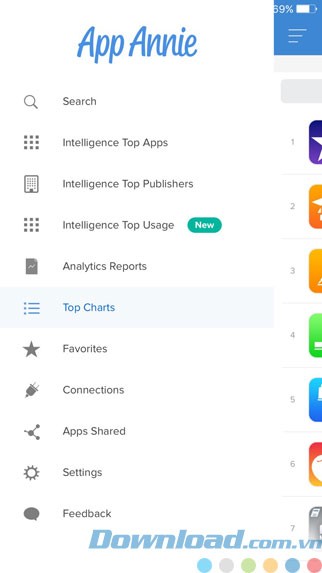 Thực đơn App Annie