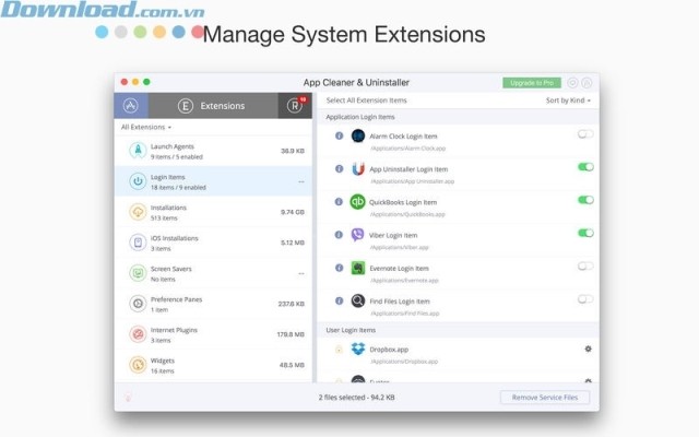 Quản lý các phần mở rộng của hệ thống