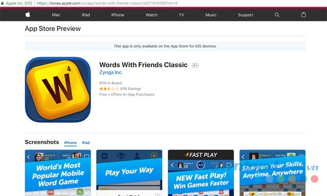 Xem trước thông tin ứng dụng