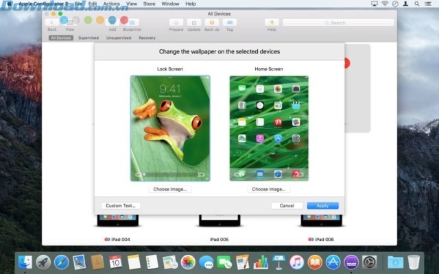 Thay đổi hình nền trên các thiết bị được chọn