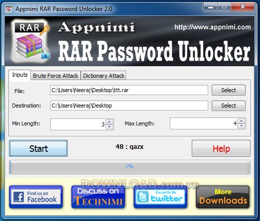 Appnimi RAR Password Unlocker