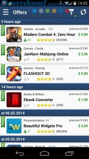 Nhận thông báo khi ứng dụng Android giảm giá hoặc miễn phí
