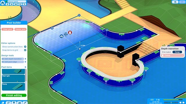 Tự do tùy chỉnh bố cục và kích thước của các hạng mục công trình trong Aqua Mundo game