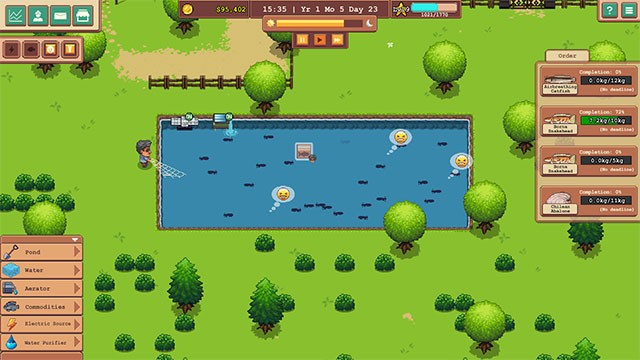 Quản lý trang trại cá rộng lớn trong game Aquaculture Land