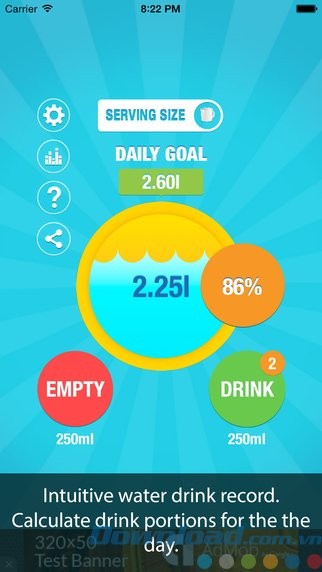 Trình nhắc uống nước mỗi ngày