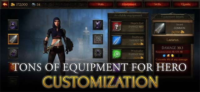 Tùy chỉnh nhân vật với vô số vũ khí và trang bị