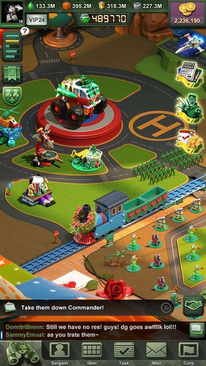 Chỉ huy đội quân lính đồ chơi màu xanh lá trong Army Men Strike