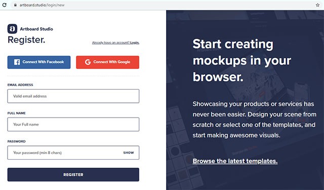 Đăng ký tài khoản để sử dụng Artboard Studio miễn phí ngay hôm nay