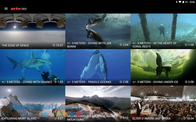 ARTE360 VR cung cấp nhiều video thú vị