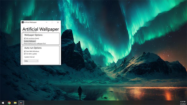 Thiết lập để Artificial Wallpaper khởi động cùng Windows hoặc tự động đổi hình nền theo ngày, tuần, tháng...