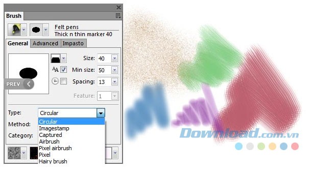 Bộ sưu tập bút vẽ phong phú