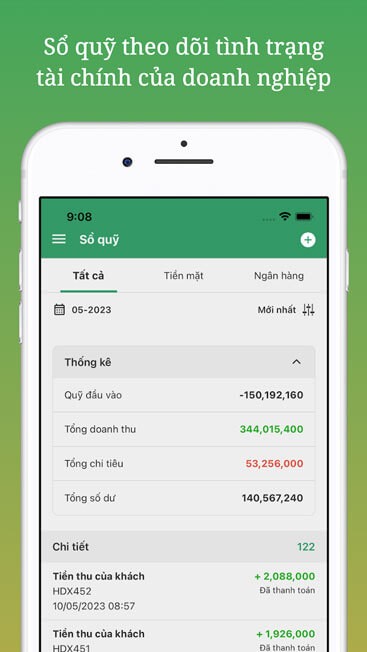 Theo dõi sổ quỹ tài chính