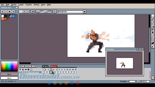 Aseprite tạo hiệu ứng