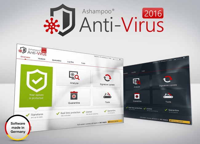 Phần mềm diệt virus miễn phí Ashampoo Anti-Virus 2016