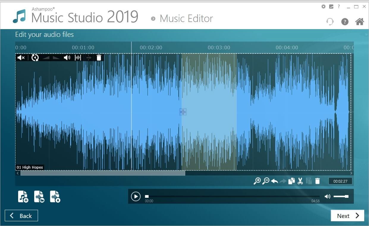 Ashampoo Music Studio 2019 giúp người dùng chỉnh sửa file nhạc nhanh