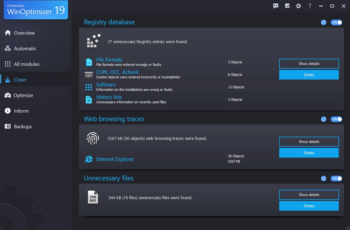 Ashampoo Winoptimizer 2021 - Clean