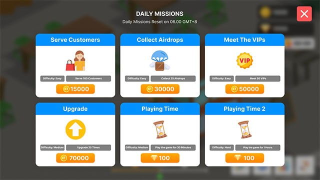 Làm nhiệm vụ hàng ngày để kiếm tiền và phát triển chuỗi kinh doanh Satay của bạn