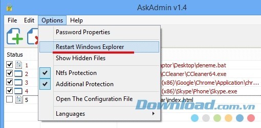 AskAdmin bỏ chặn ứng dụng