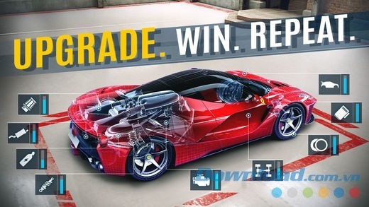 Asphalt Street Storm Racing cho iOS sở hữu hệ thống nâng cấp phong phú