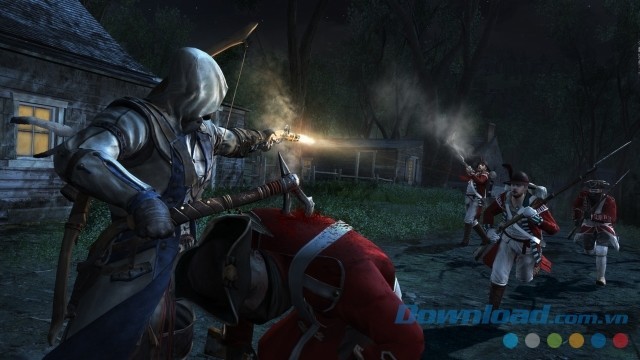 Chiến đấu quyết liệt trong game phiêu lưu hành động Assassin's Creed III cho máy tính