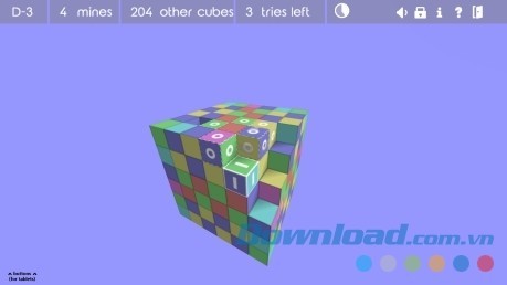 Được phép thử nghiệm nhiều lần trong quá trình chơi game dò mìn Asteroids Minesweeper