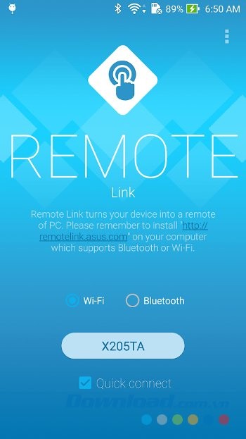 Giao diện ứng dụng Remote Link