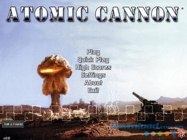Giao diện màn hình chính game bắn xe tăng Atomic Cannon cho Mac