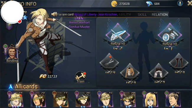 Trang bị cho nhân vật trong game