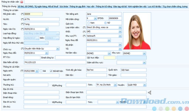 Quản lý thông tin nhân viên