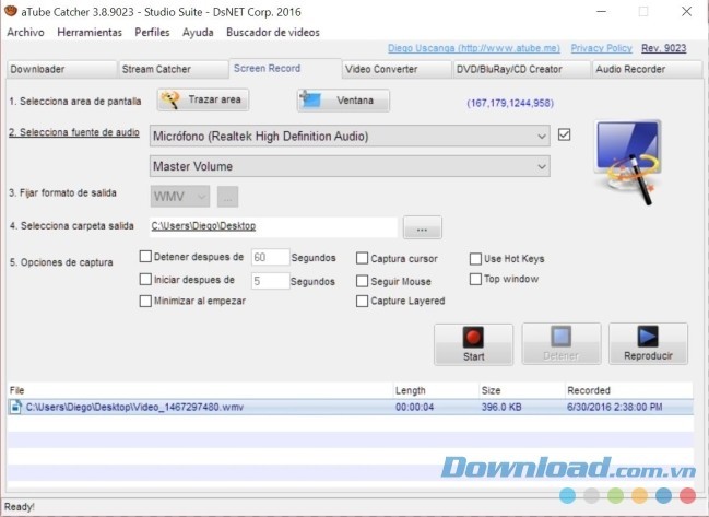Quay video màn hình máy tính cực dễ với aTube Catcher
