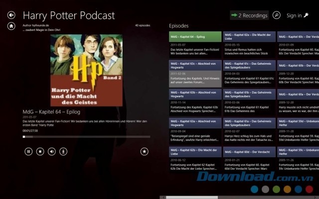Nghe podcast bằng ứng dụng Audials Radio cho máy tính Windows 10 và Windows 8.1